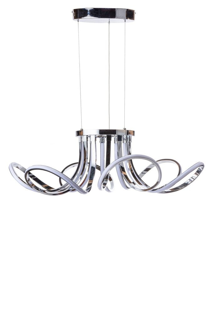 Silver Metallic Six Light Metal LED Dimmable Ceiling Light