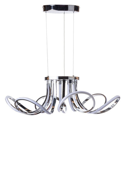 Silver Metallic Six Light Metal LED Dimmable Ceiling Light