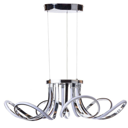 Silver Metallic Six Light Metal LED Dimmable Ceiling Light