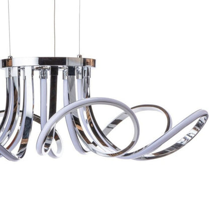 Silver Metallic Six Light Metal LED Dimmable Ceiling Light