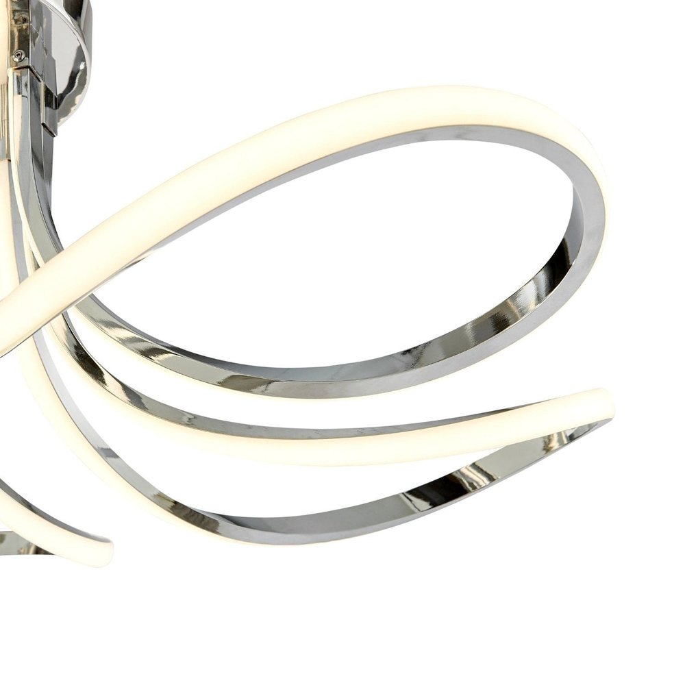 Silver Metallic Six Light Metal LED Dimmable Ceiling Light