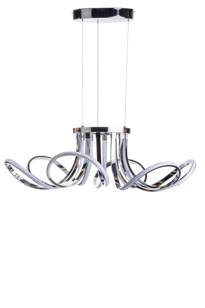 Silver Metallic Six Light Metal LED Dimmable Ceiling Light