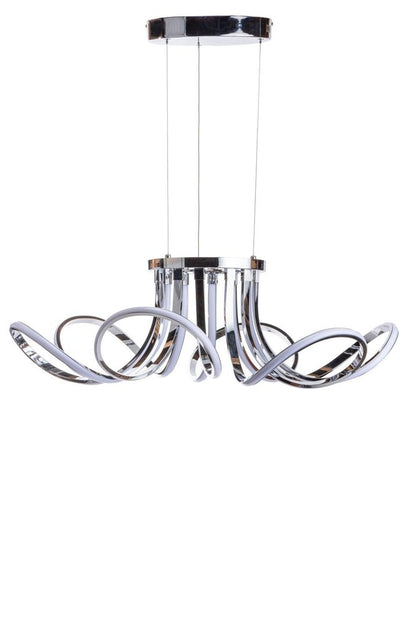 Silver Metallic Six Light Metal LED Dimmable Ceiling Light