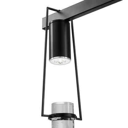 Black And Clear Five Light Metal and Faux Crystals Dimmable Smart Enabled Chandelier With Clear Shades