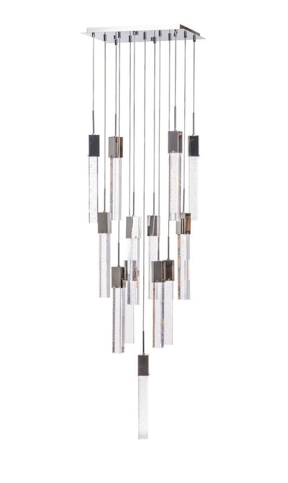 Silver And Clear Multi Light Metal Dimmable Chandelier With Clear Shades