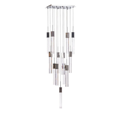 Silver And Clear Multi Light Metal Dimmable Chandelier With Clear Shades