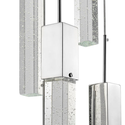 Silver And Clear Multi Light Metal Dimmable Chandelier With Clear Shades