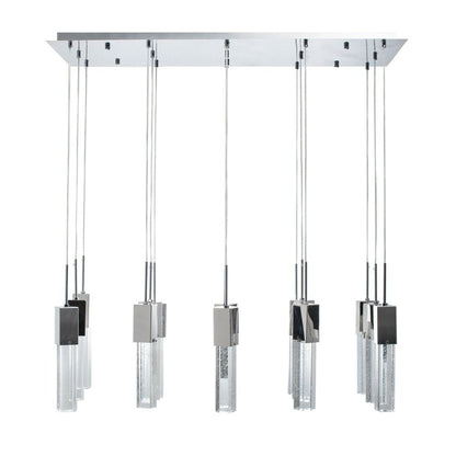 Silver Cluster Multi Light Metal LED Dimmable Chandelier With Clear Shades