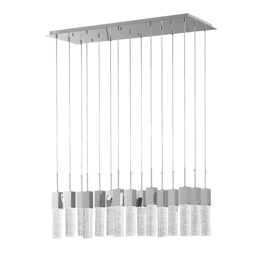 Silver Cluster Multi Light Metal LED Dimmable Chandelier With Clear Shades