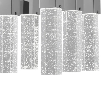 Silver Cluster Multi Light Metal LED Dimmable Chandelier With Clear Shades