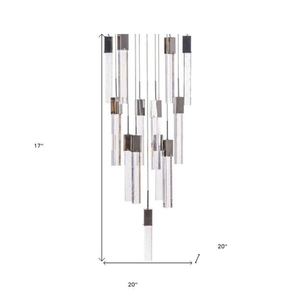 Silver And Clear Multi Light Metal Dimmable Chandelier With Clear Shades