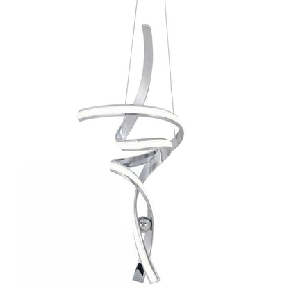 Silver Two Light Metal LED Dimmable Smart Enabled Chandelier