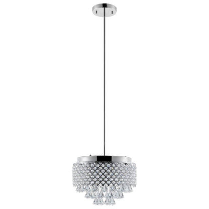 Silver And Clear Nine Light Crystal Dimmable Chandelier With Clear Shades