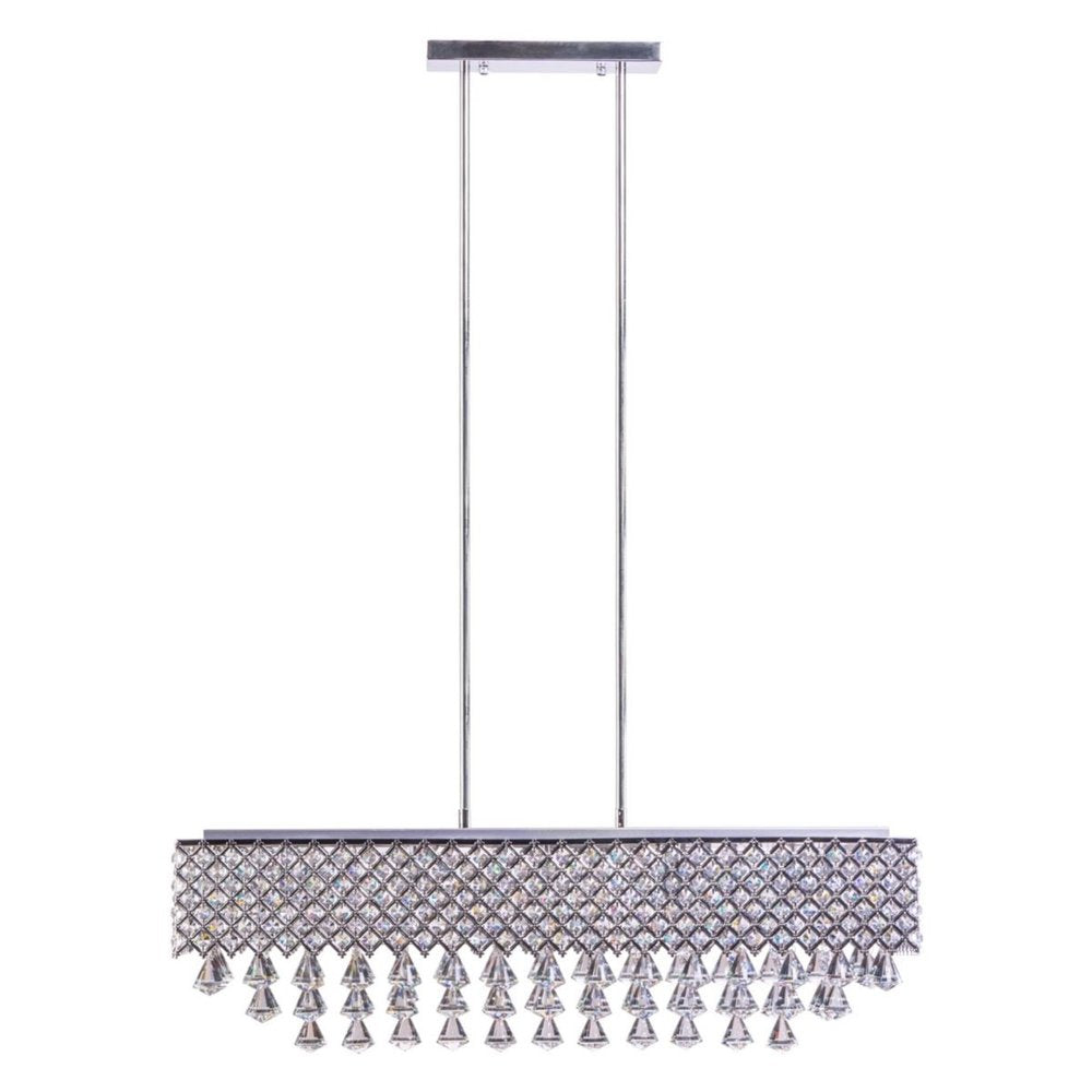 Silver And Clear Twelve Light Metal Dimmable Chandelier With Clear Shades