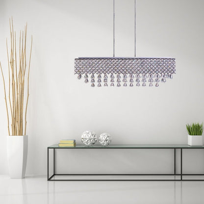 Silver And Clear Twelve Light Metal Dimmable Chandelier With Clear Shades