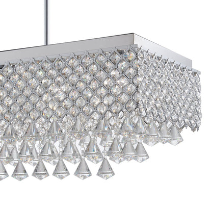 Silver And Clear Twelve Light Metal Dimmable Chandelier With Clear Shades
