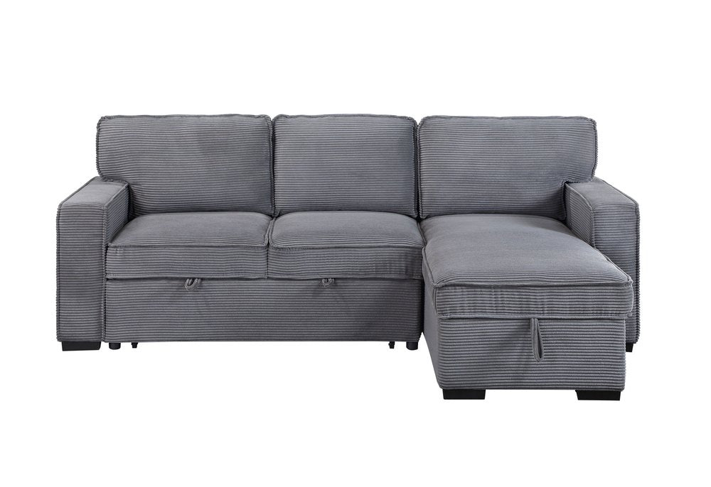 92" Light Gray Sleeper USB Sleeper Sofa And Toss Pillow With Black Legs
