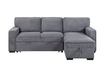 92" Light Gray Sleeper USB Sleeper Sofa And Toss Pillow With Black Legs