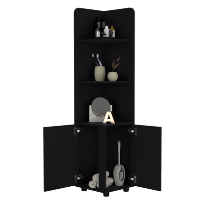 15" Black Wood Freestanding Bathroom Vanity