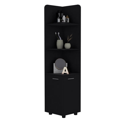 15" Black Wood Freestanding Bathroom Vanity