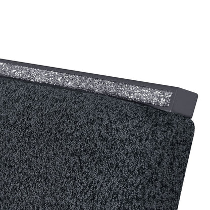 Dark Gray Upholstered Fabric With Faux Crystal Bling Dining Side Chair