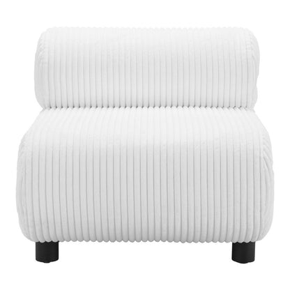 31" White And Black Corduroy And Upholstered Side Chair