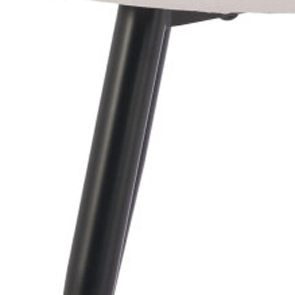 Set of Two Ivory and Black Velvet Dining Arm Chairs