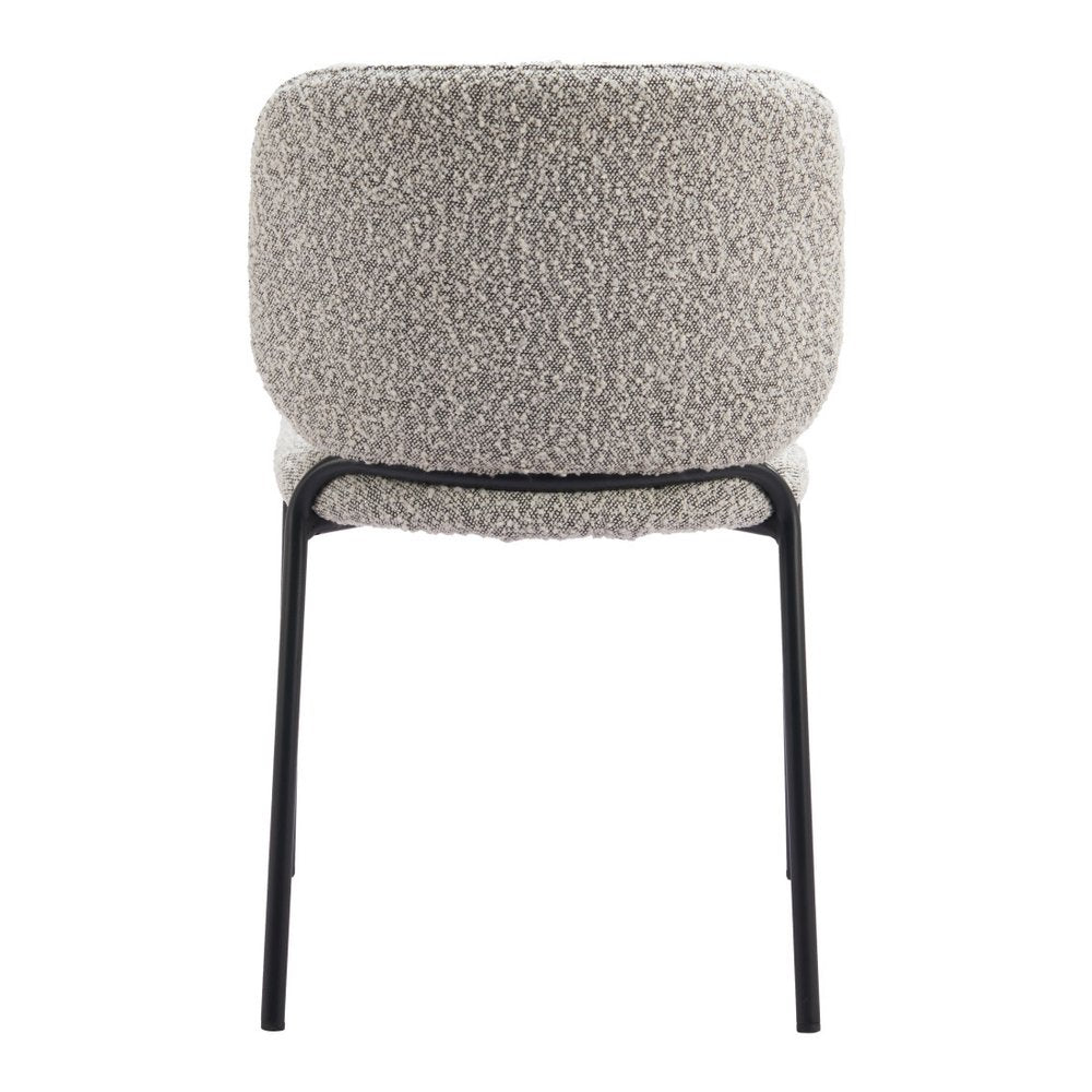 Set of Two Gray and Black Upholstery Dining Side Chairs