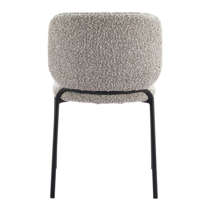 Set of Two Gray and Black Upholstery Dining Side Chairs