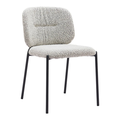 Set of Two Gray and Black Upholstery Dining Side Chairs