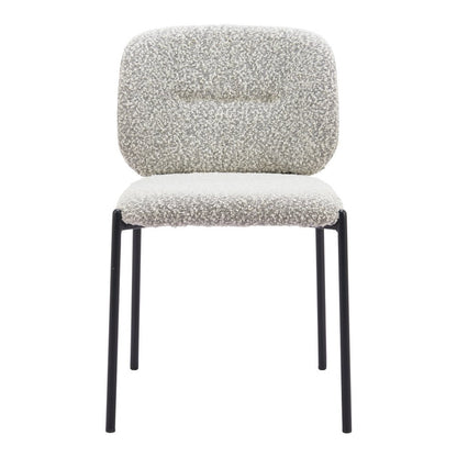 Set of Two Gray and Black Upholstery Dining Side Chairs
