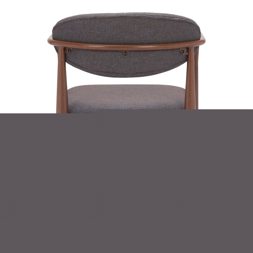 Set of Two Gray and Brown Upholstery Open Back Dining Arm Chairs