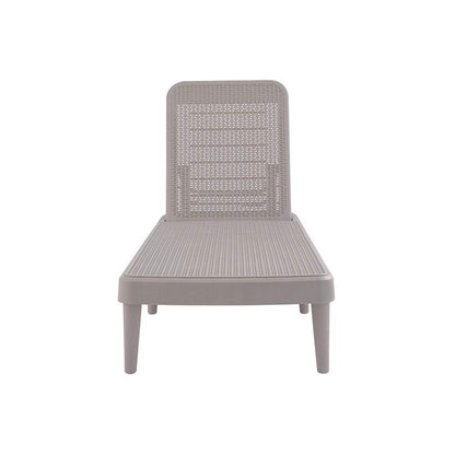 75" Taupe Heavy Duty Plastic Outdoor Stacking Chaise Lounge