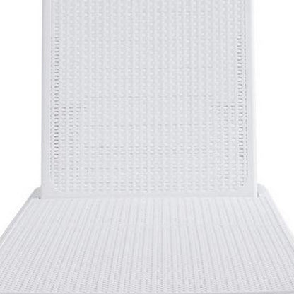 75" White Heavy Duty Plastic Outdoor Stacking Chaise Lounge