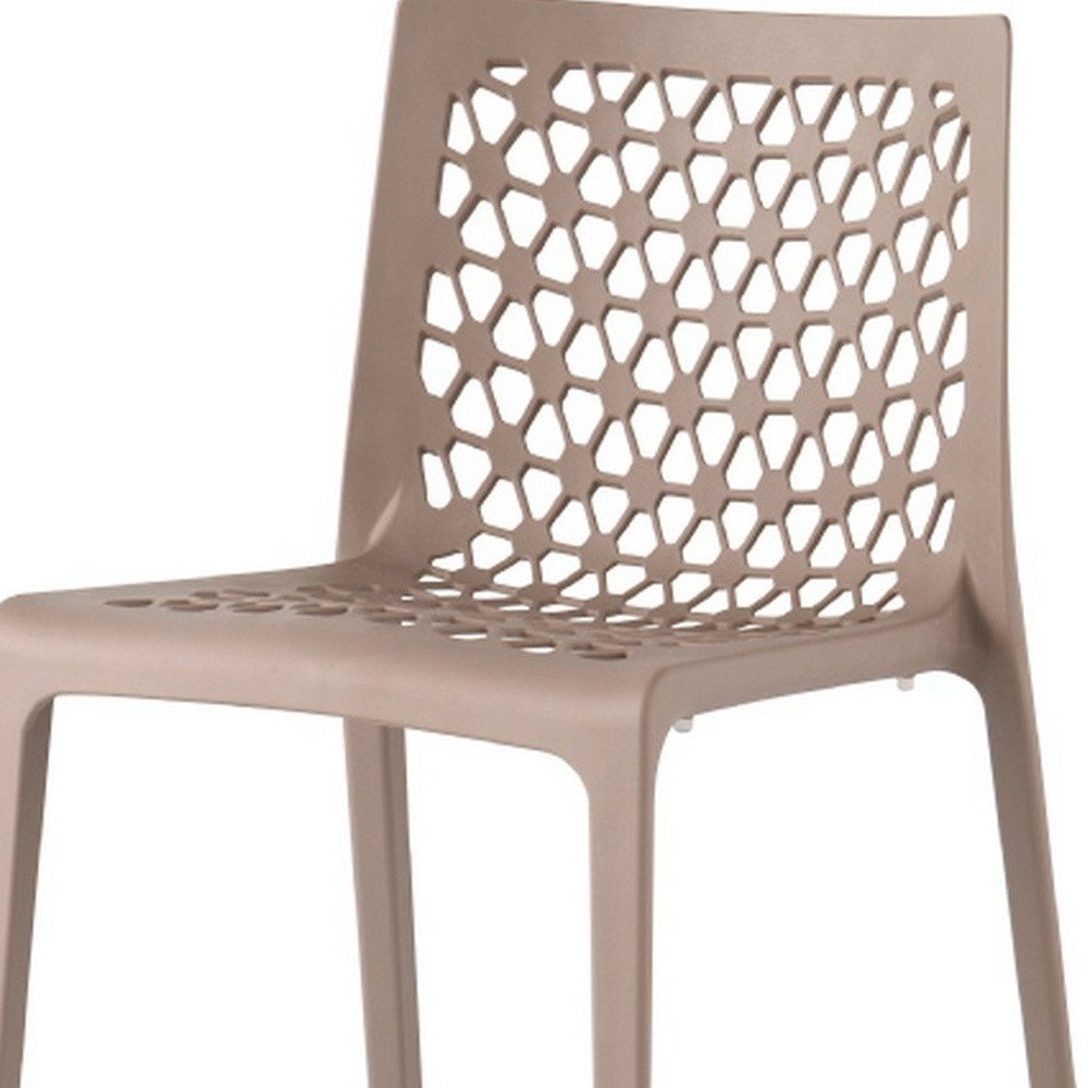 Set of Two Gray Heavy Duty Plastic Outdoor Stacking Dining Chairs