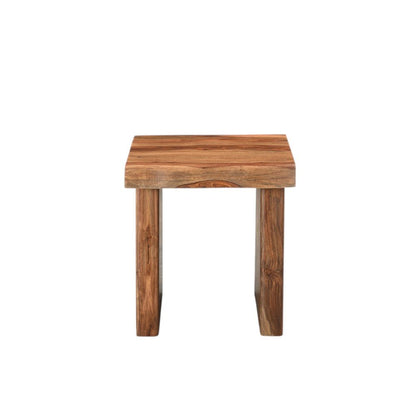 23" Brown Solid Wood Square Live Edge End Table