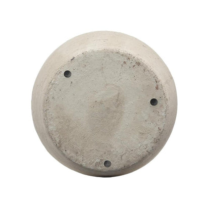 16" Antiqued Bronze And Light Gray Color Block Ceramic Round Jug Vase
