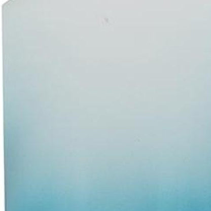 18" Blue White And Gold Ombre Glass And Aluminum Pedestal Table Vase