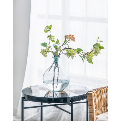 10" Aqua Bubble Glass Round Table Vase
