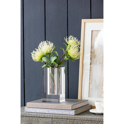 8" Clear Square Glass Table Vase