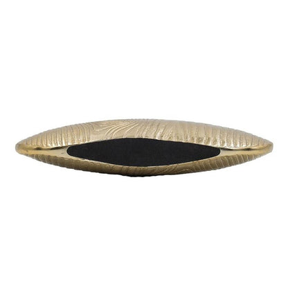 7" Gold Aluminum Oval Disc Table Vase
