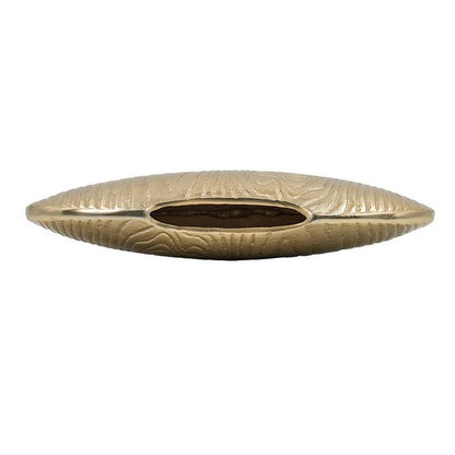 7" Gold Aluminum Oval Disc Table Vase