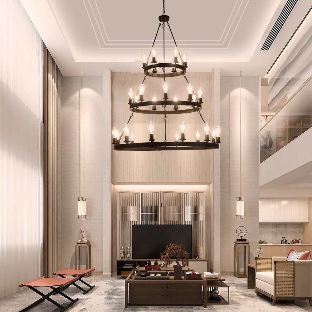 Black Chandelier Metal Ceiling Light