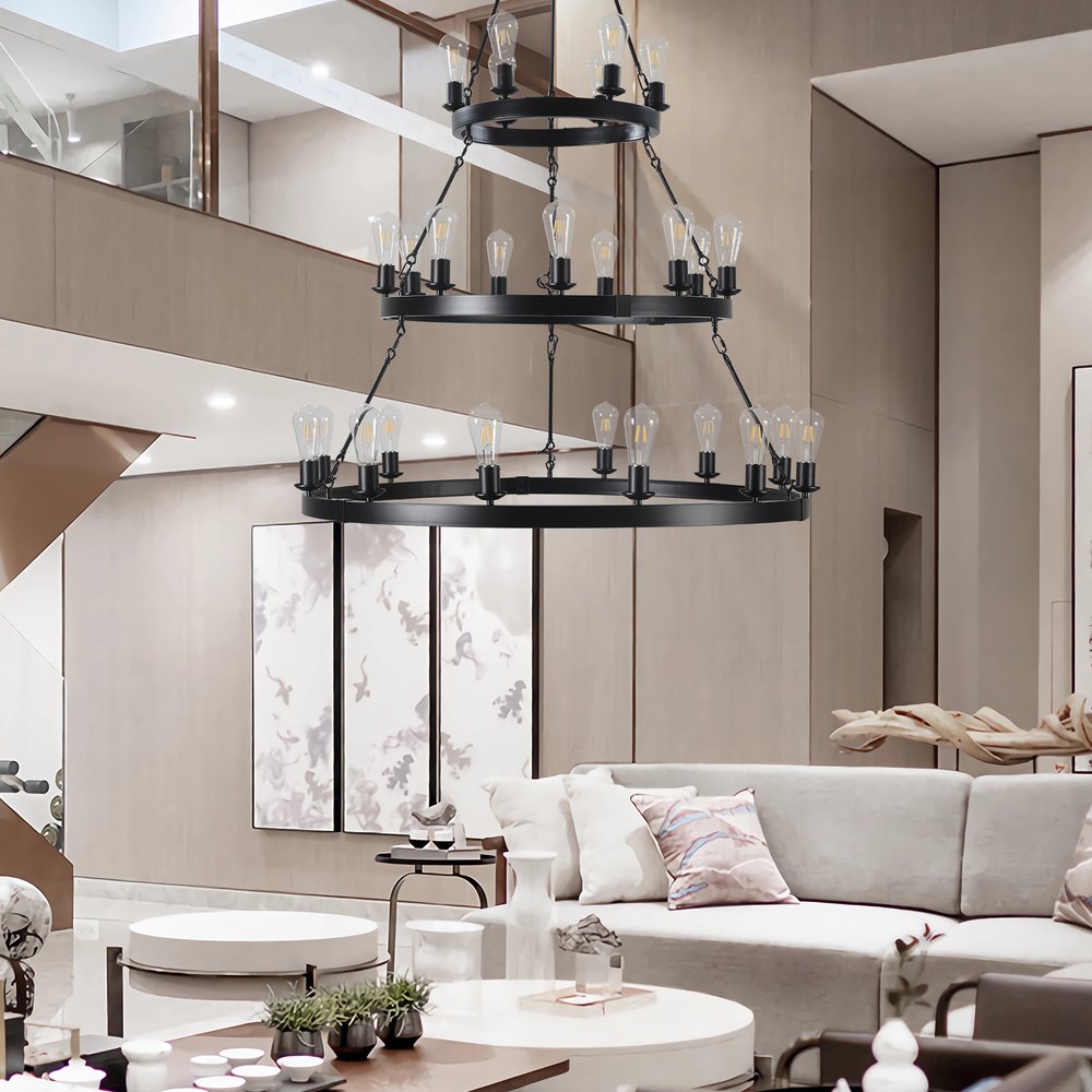 Black Chandelier Metal Ceiling Light