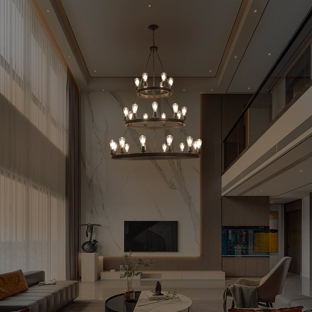 Black Chandelier Metal Ceiling Light