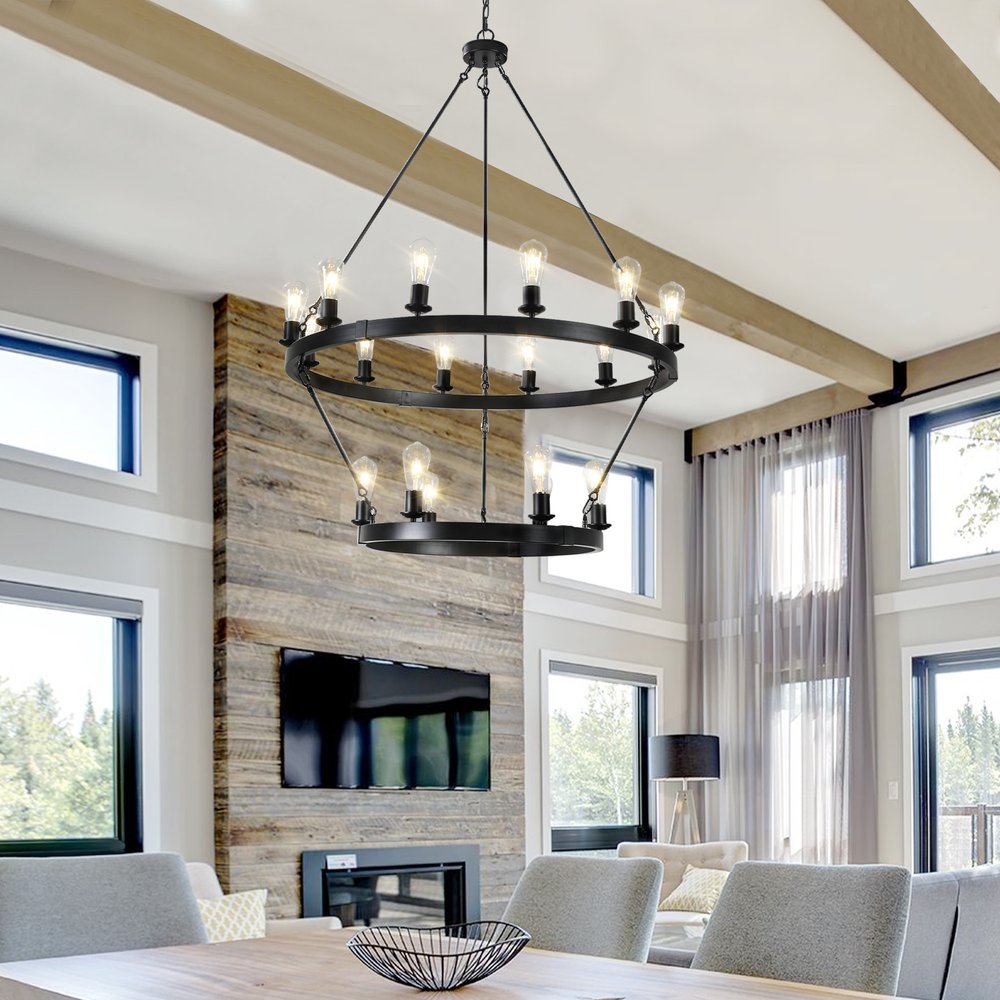 Black Chandelier Metal Ceiling Light
