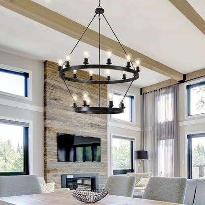 Black Chandelier Metal Ceiling Light