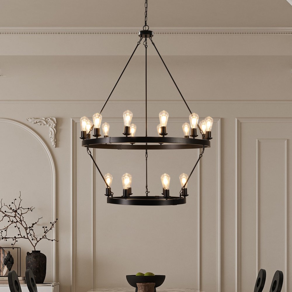 Black Chandelier Metal Ceiling Light