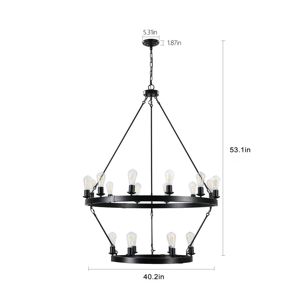 Black Chandelier Metal Ceiling Light