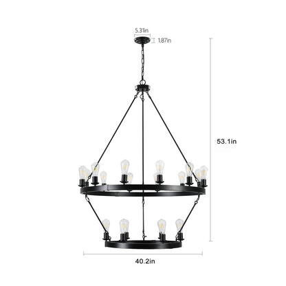 Black Chandelier Metal Ceiling Light